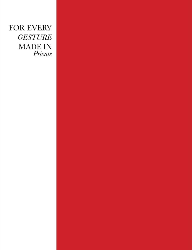 For Every Gesture Made in Private — thesis title page, superstition as emotional infrastructure